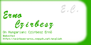 erno czirbesz business card