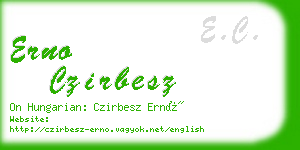 erno czirbesz business card